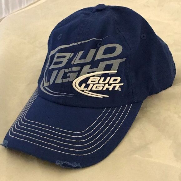 Bud Light Beer Blue & White Logo Baseball Hat - Picture 4 of 11
